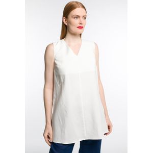 Grote Maten Longline Top, Dames, wit, Synthetische vezels/Linnen/Katoen - Ulla Popken