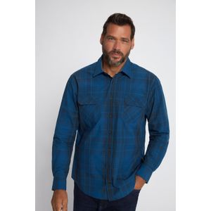 Grote Maten Geruit Overhemd, Heren, blauw, Katoen - JP1880