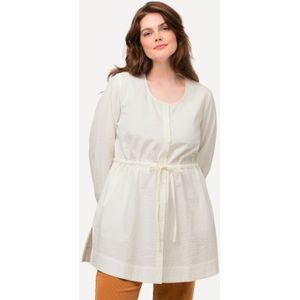 Grote Maten Longline Blouse, Dames, beige, Katoen - Ulla Popken