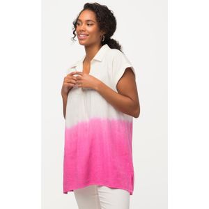 Grote Maten Longline Blouse, Dames, roze, Viscose/Linnen - Ulla Popken