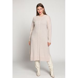 Grote Maten Gebreide Jurk, Dames, beige, Wol - Ulla Popken