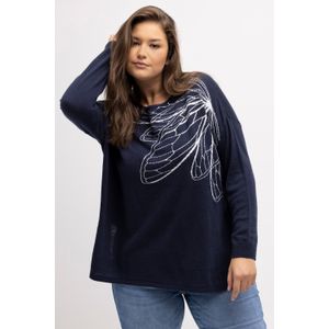 Grote Maten Pullover, Dames, blauw, Synthetische vezels - Ulla Popken