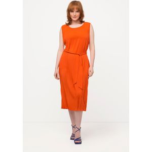 Grote Maten Plisséjurk, Dames, oranje, Polyester - Ulla Popken