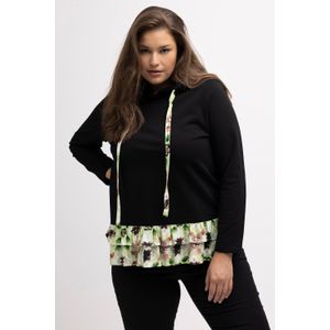 Grote Maten Hoodie, Dames, zwart, Viscose/Katoen/Polyester - Ulla Popken