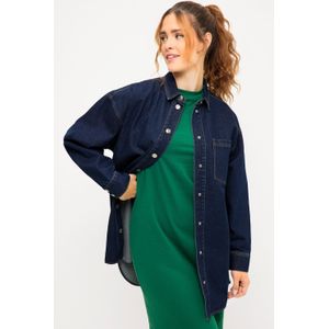 Grote Maten Denim Overhemd, Dames, blauw, Katoen - Studio Untold