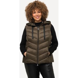 Grote Maten Hyprar Doorgestikte Bodywarmer, Dames, groen, Polyester - Ulla Popken