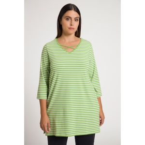 Grote Maten Gestreept Shirt, Dames, groen, Katoen - Ulla Popken