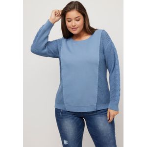 Grote Maten Sweatshirt, Dames, blauw, Katoen - Ulla Popken