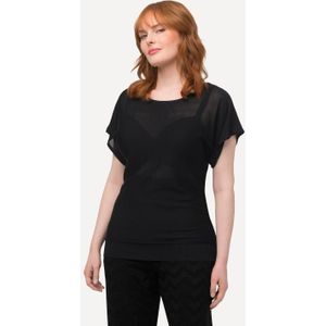Grote Maten T-shirt, Dames, zwart, Viscose/Synthetische vezels - Ulla Popken