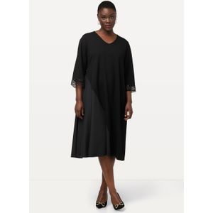Grote Maten Midi-jurk Van Jersey, Dames, zwart, Polyester/Viscose - Ulla Popken