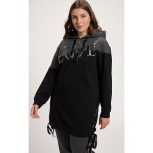 Grote Maten Longline Sweater, Dames, zwart, Katoen/Polyester - Ulla Popken