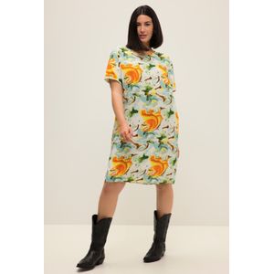 Grote Maten Mini-jurk, Dames, oranje, Viscose - Studio Untold