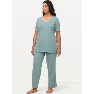 Grote Maten Pyjama, Dames, turquoise, Katoen/Synthetische vezels - Ulla Popken