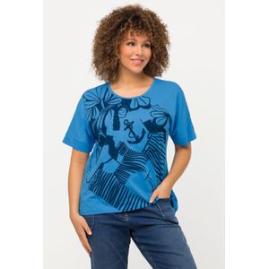 Grote Maten T-shirt, Dames, blauw, Katoen - Ulla Popken
