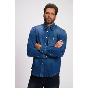 Grote Maten Jeans Overhemd, Heren, blauw, Katoen/Polyester - JP1880