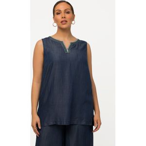 Grote Maten Lyocell Tuniek, Dames, blauw, Synthetische vezels - Ulla Popken