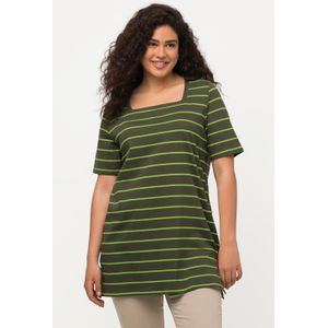 Grote Maten Longline Shirt, Dames, groen, Katoen - Ulla Popken