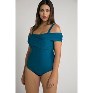 Grote Maten Badpak, Dames, blauw, Polyester/Synthetische vezels/Elastaan - Ulla Popken