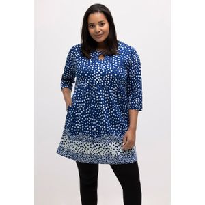Grote Maten Longline Shirt, Dames, blauw, Katoen - Ulla Popken