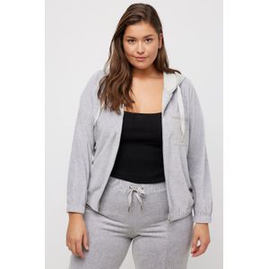 Grote Maten Loungewear Jasje, Dames, grijs, Katoen/Polyester - Ulla Popken