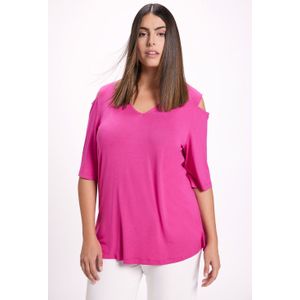 Grote Maten T-shirt, Dames, roze, Viscose - Ulla Popken