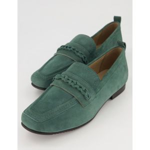 Grote Maten Leren Loafers, Dames, groen, Leer - Ulla Popken