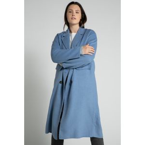 Grote Maten Wollen Jas, Dames, blauw, Wol/Polyester - Studio Untold