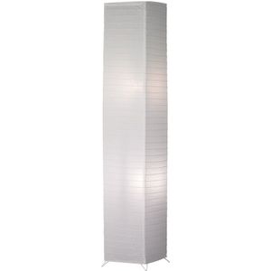 Vloerlamp met papieren kap - E27 fitting - 130 cm hoog - wit