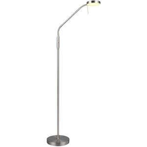 Oplaadbare vloerlamp met flexibele arm - LED - dimbaar - 160 cm hoog - nikkel