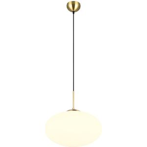 Moderne hanglamp opaalglas bol - E27 - 150 cm hoog - zwart