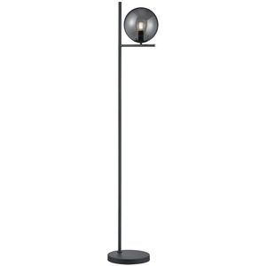 Vloerlamp met glazen bol - E14 fitting - 150 cm hoog - antraciet