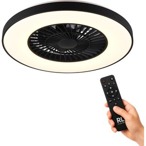 Plafond Ventilator met Licht en Afstandsbediening Tiffany 6 Snelheid Omkeerbare Lamp Ventilator Plafond 3 Kleuren Onzichtbare Krimpende Ventilator Blad voor Woonkamer Slaapkamer Eetkamer-A