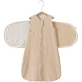 Inbakerslaapzak – Slaapzak baby – Inbakerdoek baby - Swaddle up met omslagdoek – Beige – 0 tot 6 maanden - 68 cm - 2 delig - TOG 0.75