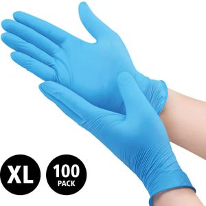 Nitril - doos/100 stuks - maat XL - blauwe handschoenen ongepoederd