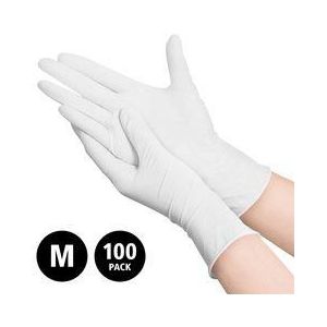 Nitril - doos/100 stuks - maat M - witte handschoenen ongepoederd