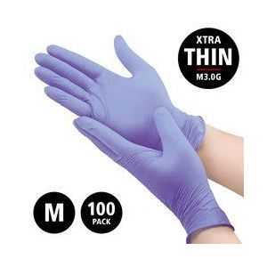 Nitril - doos/100 stuks - maat M - violet handschoenen ongepoederd