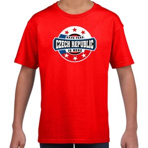 Have fear Czech republic / Tsjechie is here supporter shirt / kleding met sterren embleem rood voor kids