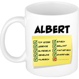 Bellatio Decorations Naam mok Albert - top gozer - 300ml - cadeau beker