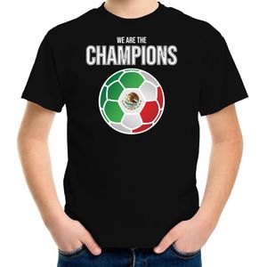 WK voetbal shirt Mexico fan we are the champions zwart voor kinderen