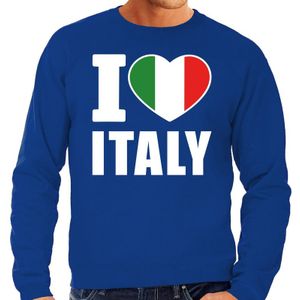 I love Italy supporter sweater / trui blauw voor heren