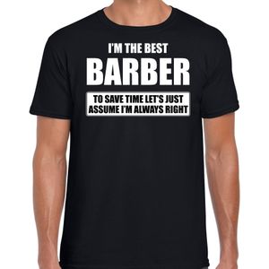 The best barber - always right t-shirt cadeau barbier / kapper zwart heren