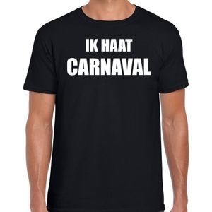 Carnaval verkleed shirt zwart voor heren ik haat carnaval - kostuum