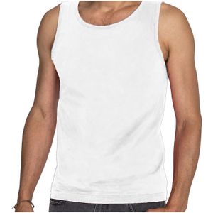 Set van 3x stuks tanktop / mouwloos t-shirt / singlet wit voor heren Fruit of The Loom, maat: M