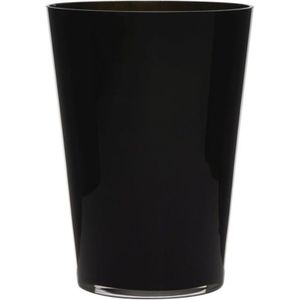 Luxe stijlvolle zwarte bloemenvaas 30 x 22 cm van glas