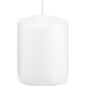 1x Witte Cilinderkaars/Stompkaars 6 X 8 cm 29 Branduren - Geurloze Kaarsen - Woondecoraties