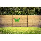 Groen metalen tuindecoratie vlinder 40 cm