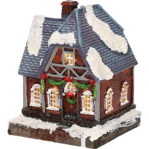 1x Verlichte kerstdorp huisjes/kersthuisjes 13,5 cm