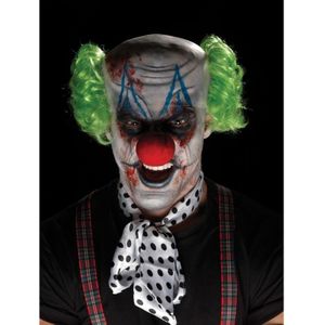 Enge clown verkleedset met schmink en pruik