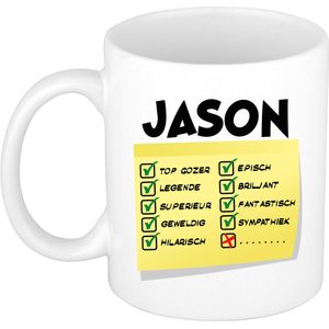 Bellatio Decorations Naam mok Jason - top gozer - 300ml - cadeau beker