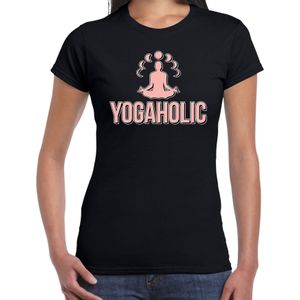 Yogaholic t-shirt zwart dames -  Sport / hobby shirt